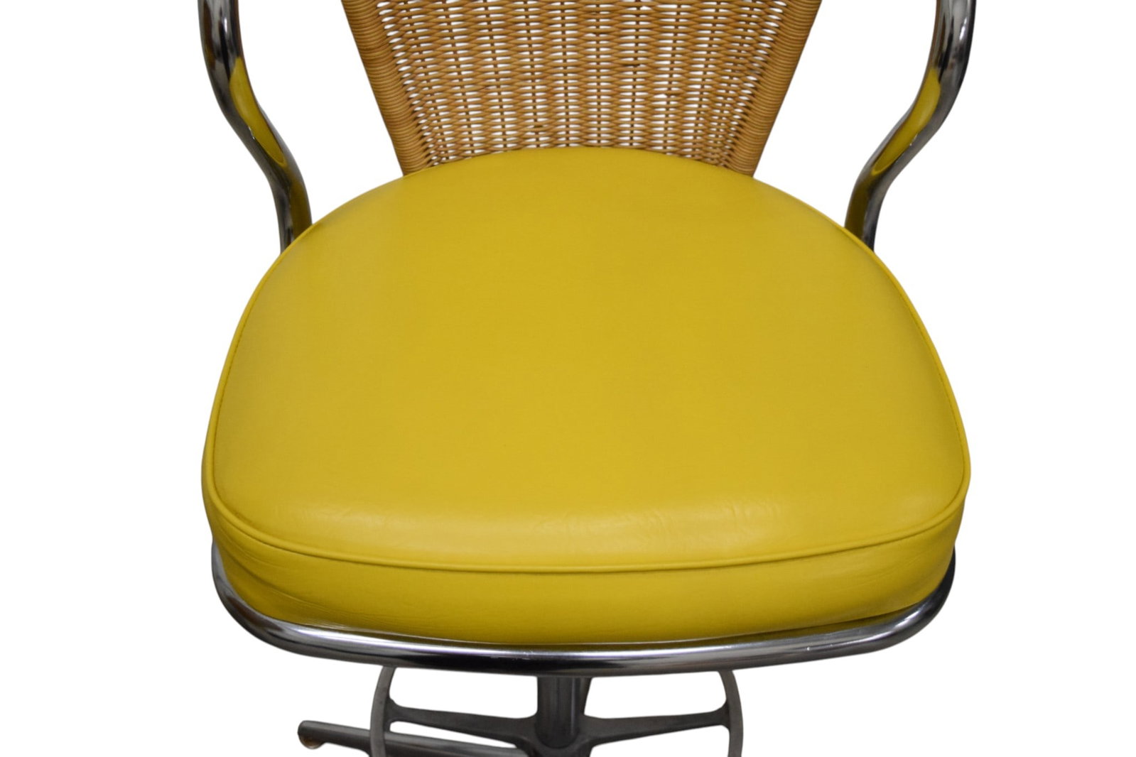 4 Wicker & Chrome Stools - 7