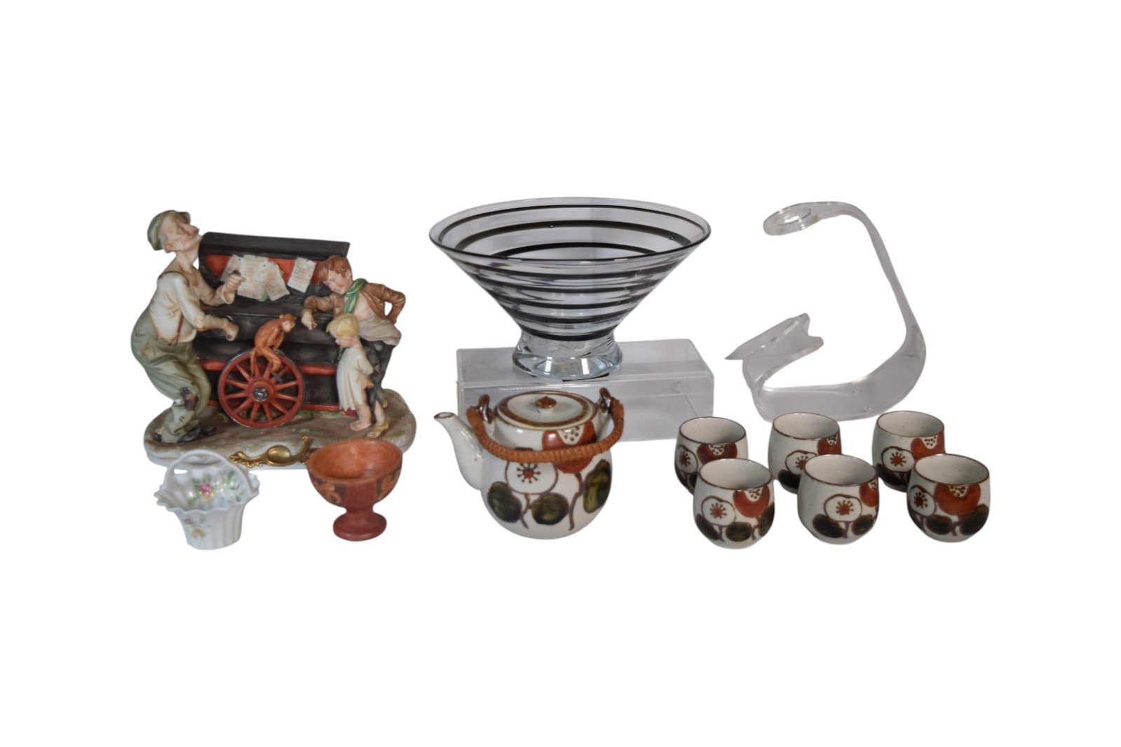 12 Piece Tabletop Lot Including Tea Set, Music Box (1 of 20)