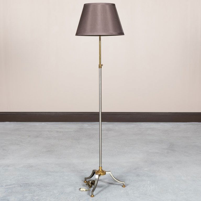 Mid Century Steel and Brass Floor Lamp (1 of 4)