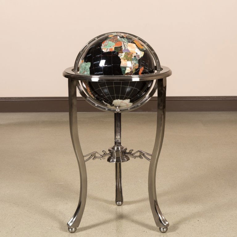 Stone Specimen Globe on Base (1 of 2)