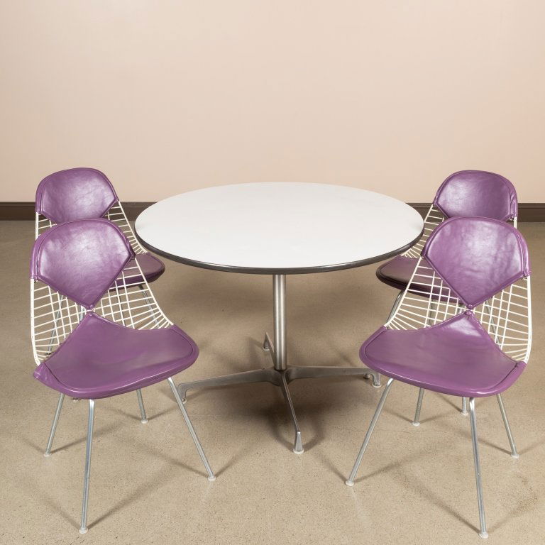 Four Eames Bikini Chairs with Herman Miller Table (1 of 5)