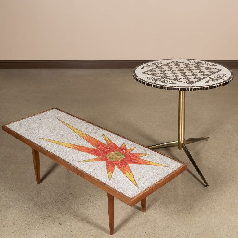 Two Tile-Top Tables - Coffee and Cafe Tables (1 of 3)