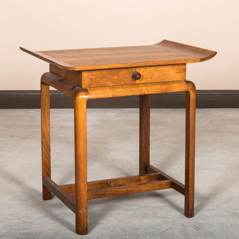 Walnut One Drawer Chinese Stand - Gilbert Rohde (1 of 5)