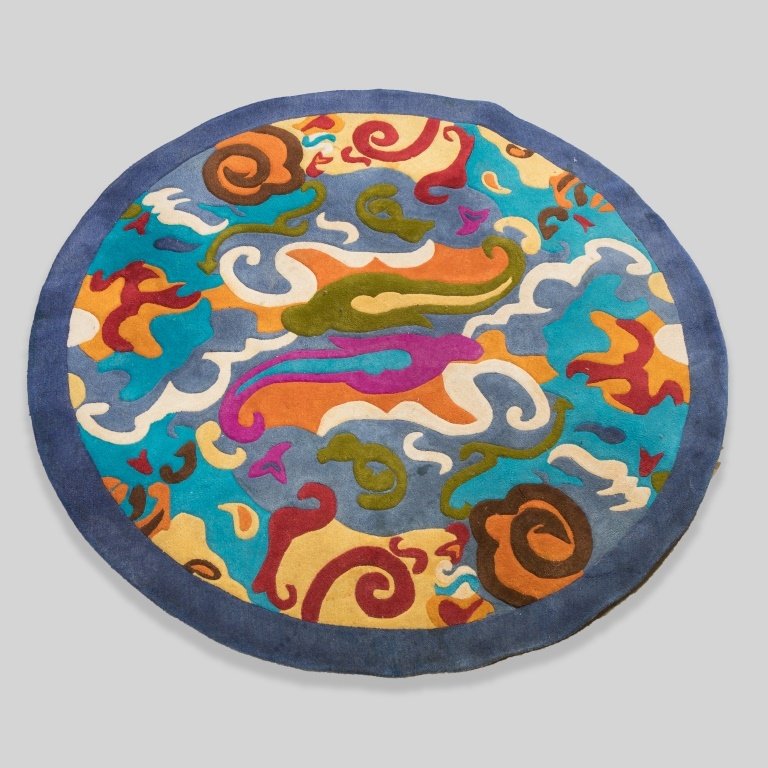 Mid Century Round Abstract Rug (1 of 3)