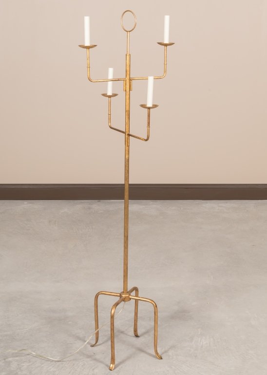 Parzinger-Style Gilt Metal Floor Lamp (1 of 3)