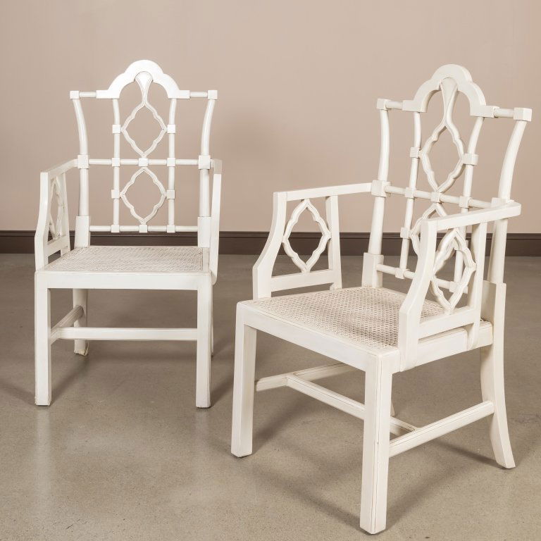Pair Faux Bamboo Arm Chairs (1 of 1)