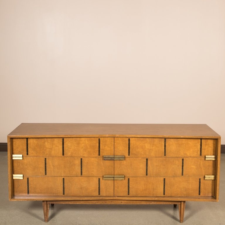 Walnut Block Front Concave Triple Dresser (1 of 4)