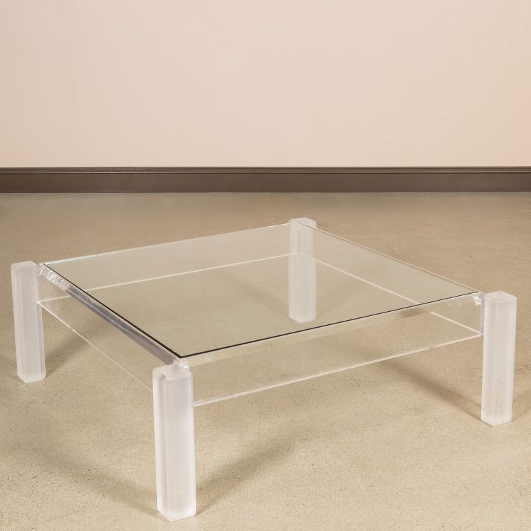 Lucite and Glass Coffee Table (1 of 2)