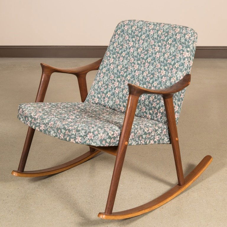 Sculpted Arm Danish Teak Rocker (1 of 3)