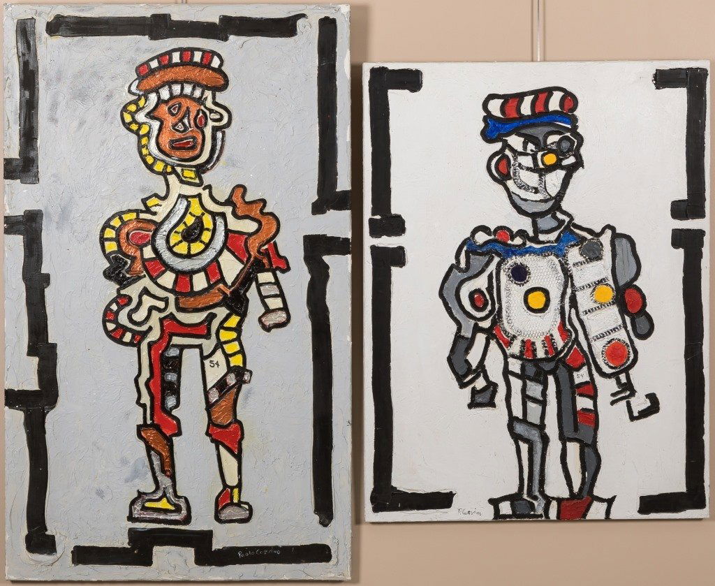 Two Abstract Palette Knife Portraits - Signed (1 of 5)