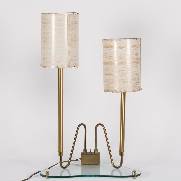Fontana Arte Brass Double Stemmed Table Lamp (1 of 2)