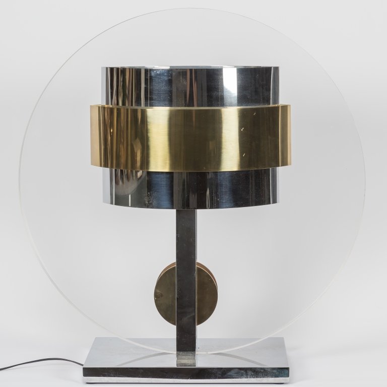 Lucite, Chrome and Brass Lamp - Springer (1 of 2)