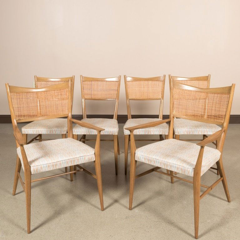 Set of Six Reed Back Dining Chairs by Paul McCobb (1 of 7)