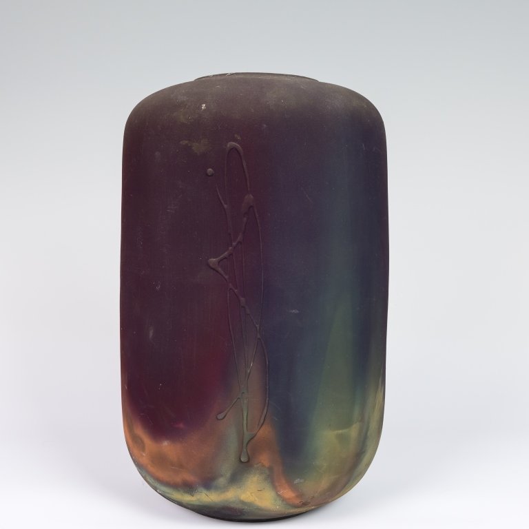 Russel Kagan Signed Raku Vase (1 of 3)