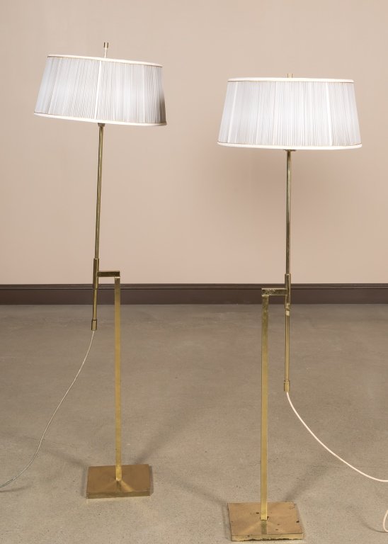 Pair Adjustable Brass Floor Lamps by Laurel (1 of 3)