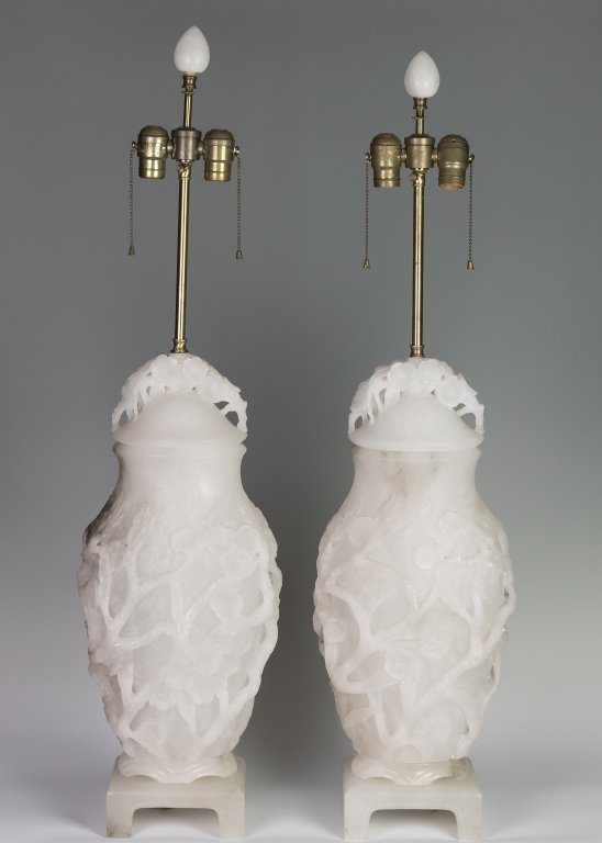 Pair Alabaster Lamps (1 of 3)