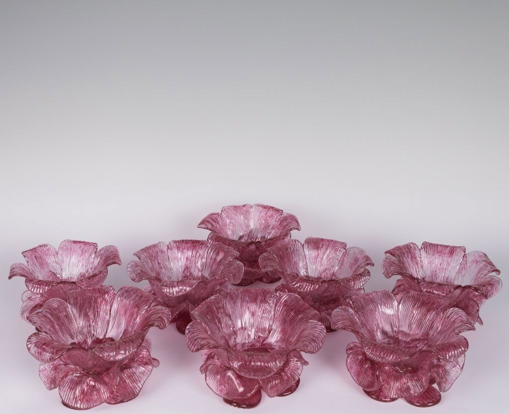 Set of Eight Murano Art Glass Dessert Bowls (1 of 1)