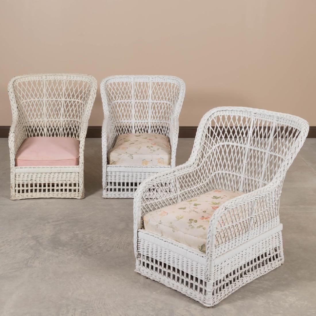 Set of Three Bar Harbor Wicker Porch Chairs (1 of 3)