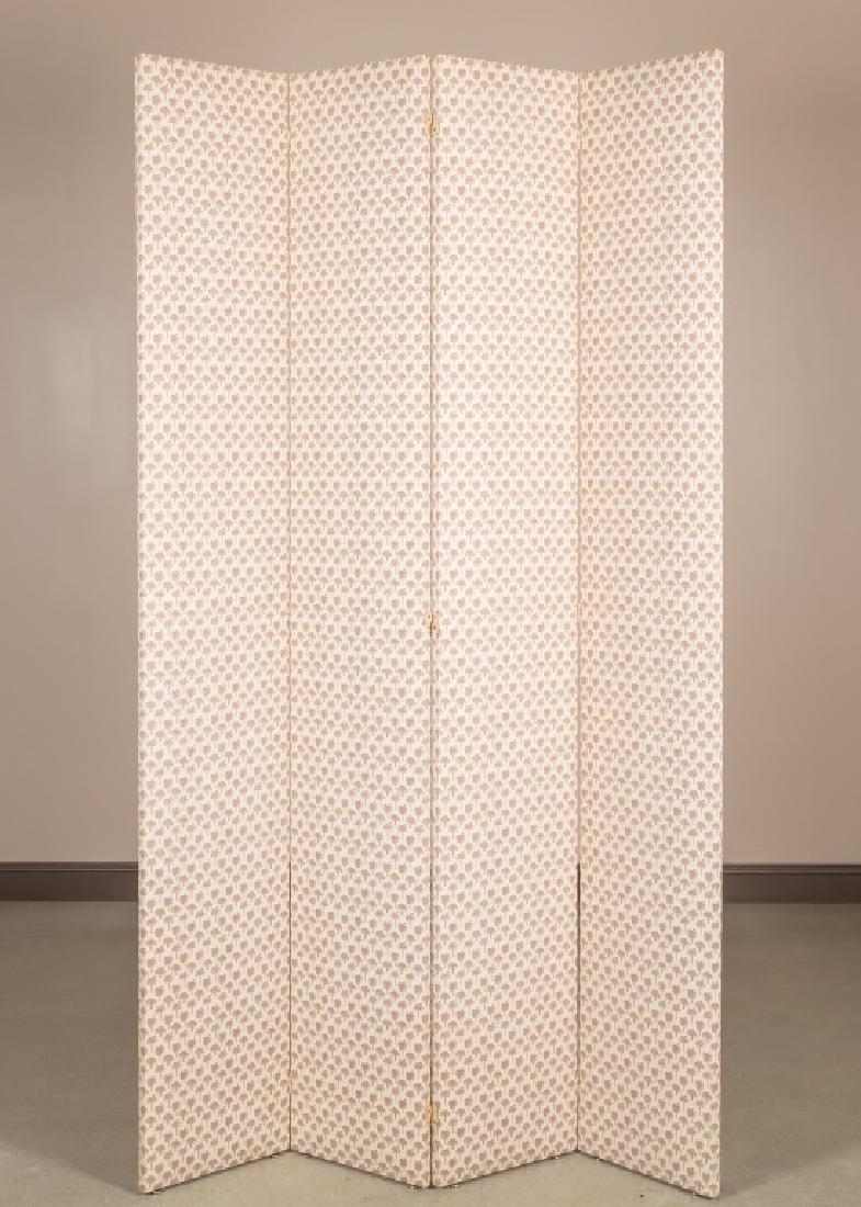 Large Four Panel Upholstered Screen (1 of 3)
