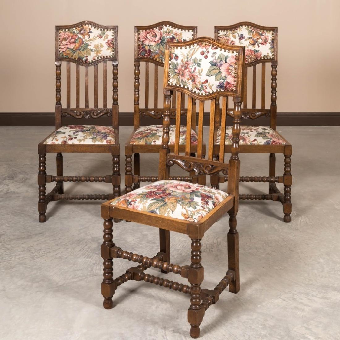 Set of Four Oak Kitchen Chairs (1 of 4)
