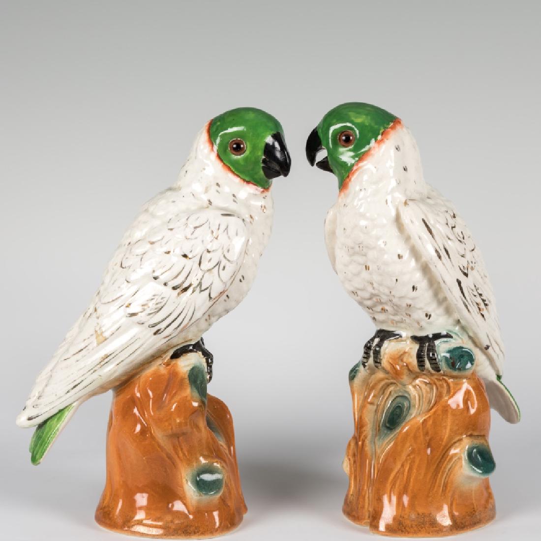 Pair Large Staffordshire Parrots (1 of 5)
