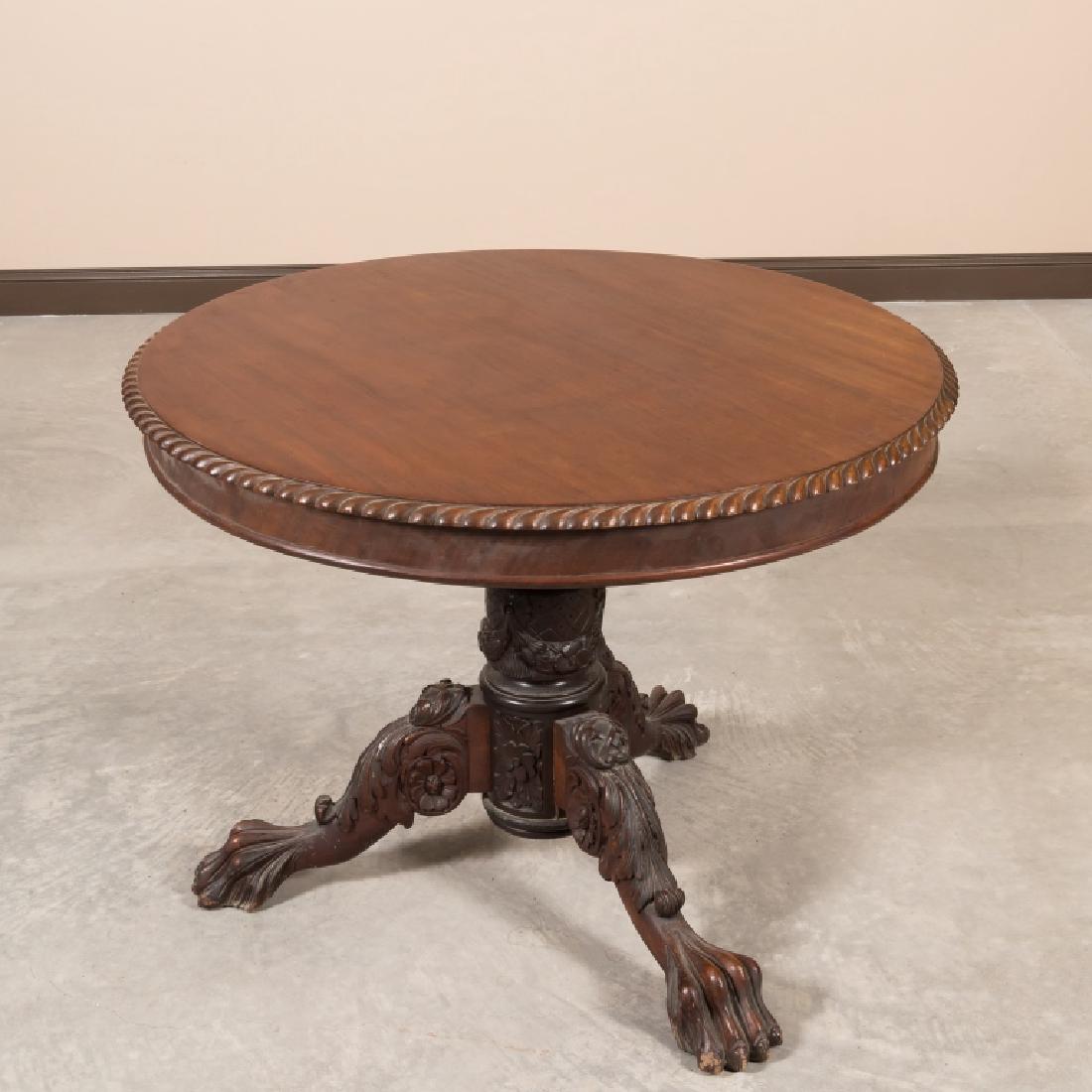 Victorian Heavily Carved Mahogany Center Table (1 of 3)