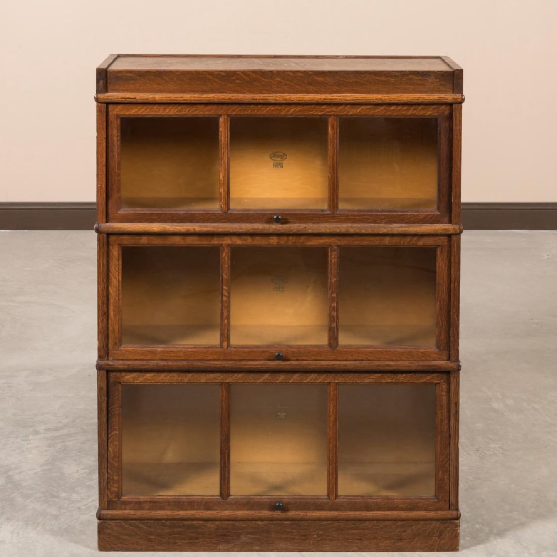 Macey Mission Oak Three Part Bookcase (1 of 5)