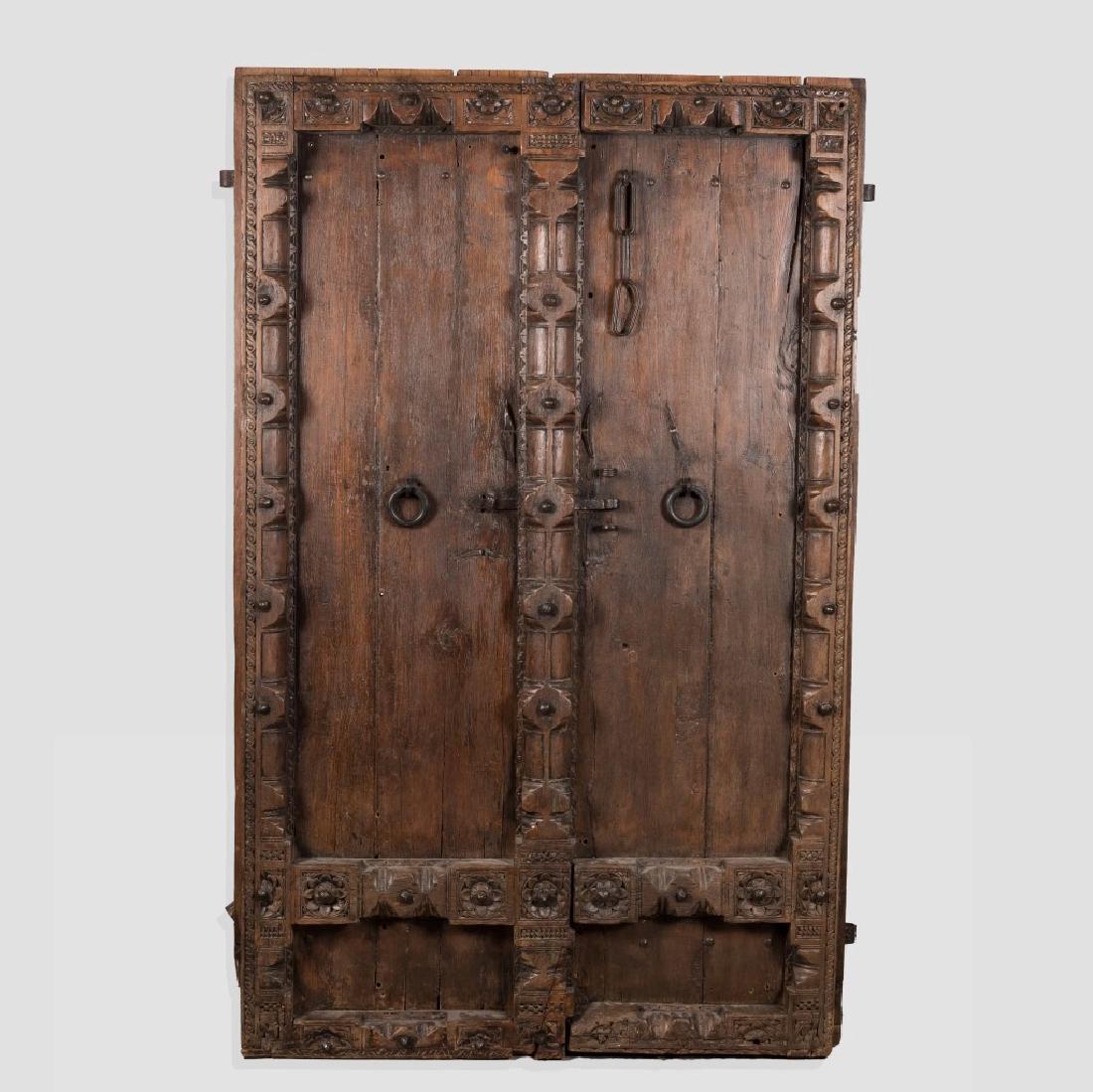 Medieval Style Carved Door with Iron Decoration (1 of 3)