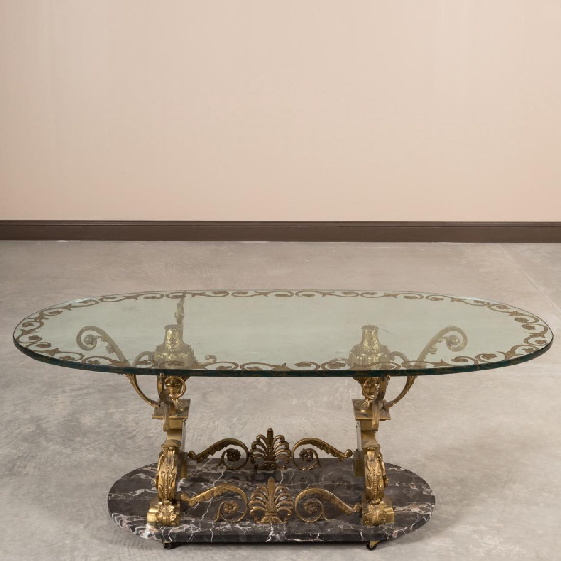 Bronze, Marble and Glass Coffee Table (1 of 5)