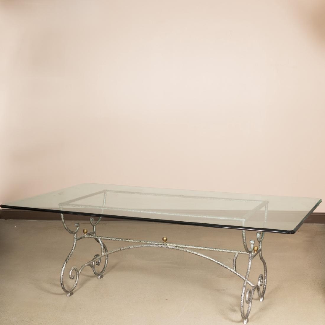 Iron and Glass Bakers-Style Dining Table (1 of 2)