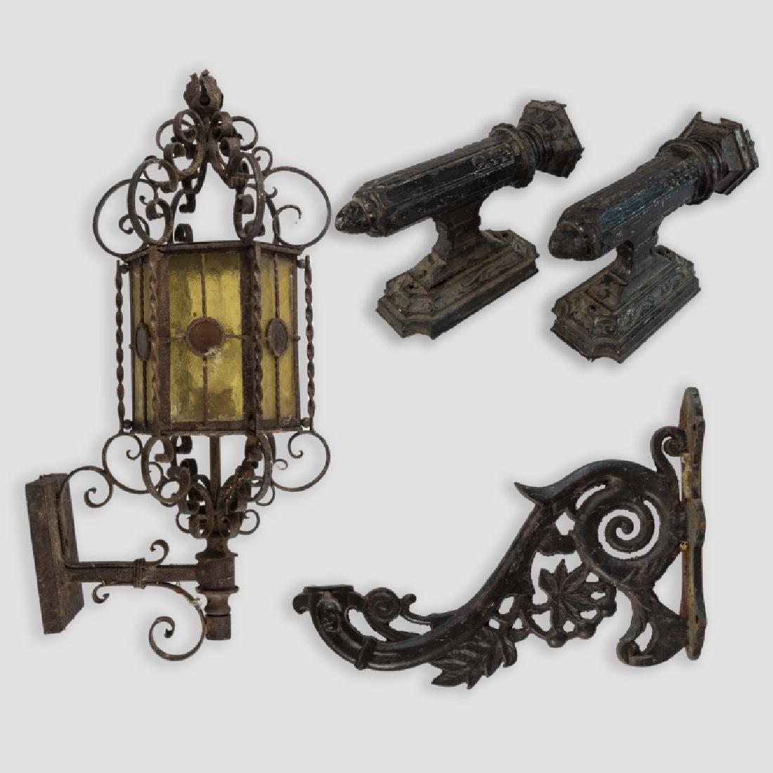 Pair Iron Sconces, Iron Bracket and Iron Lamp (1 of 2)
