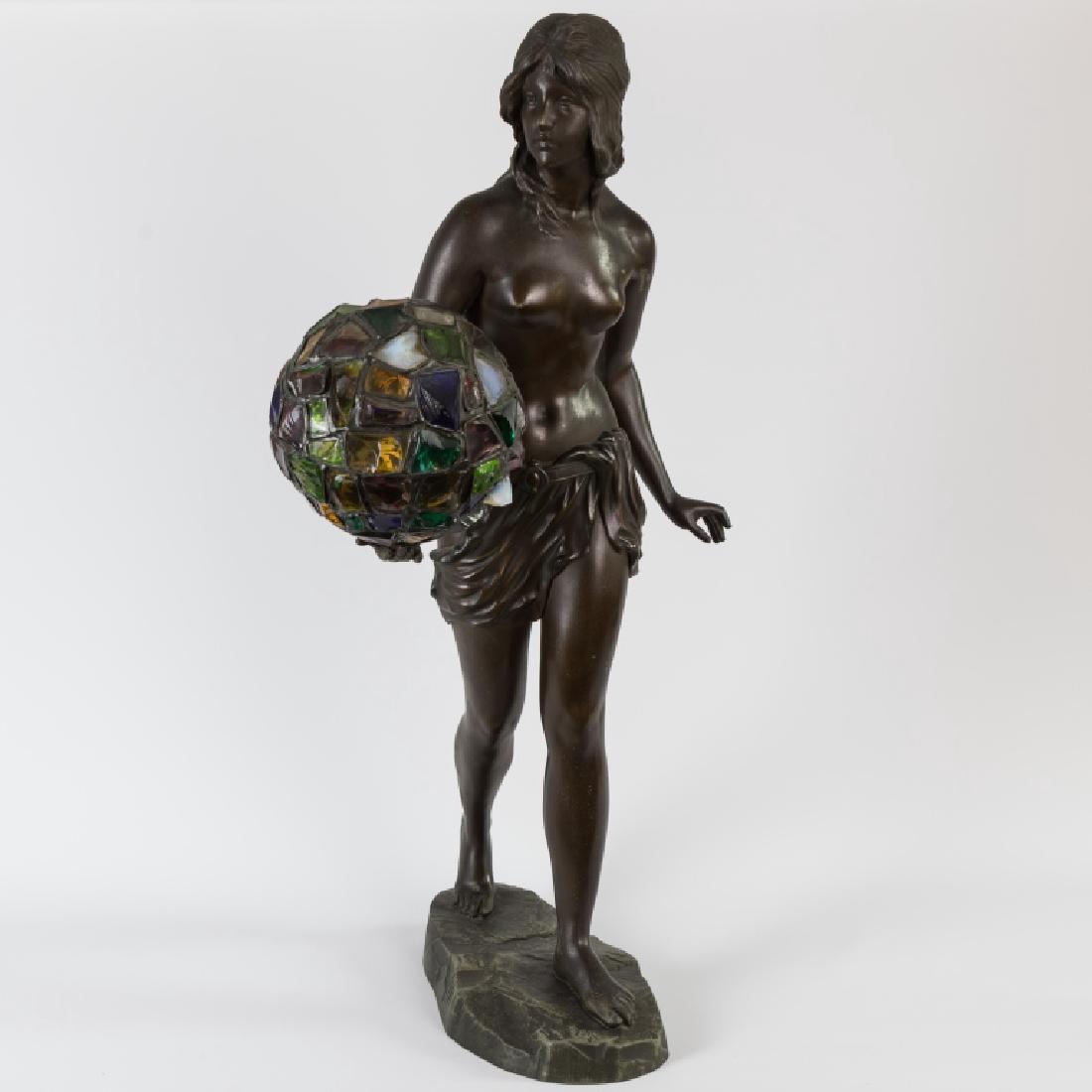 Figural White Metal Art Deco Lamp (1 of 6)