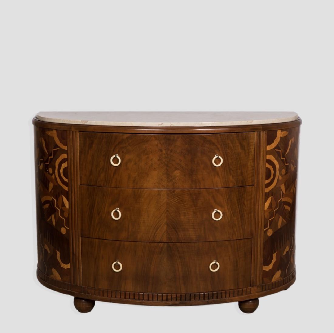 DIM French Art Deco Marble Top Demi Lune (1 of 6)