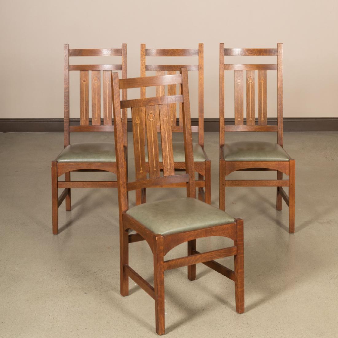 Stickley Oak Prairie Chairs - Set of Four (1 of 5)