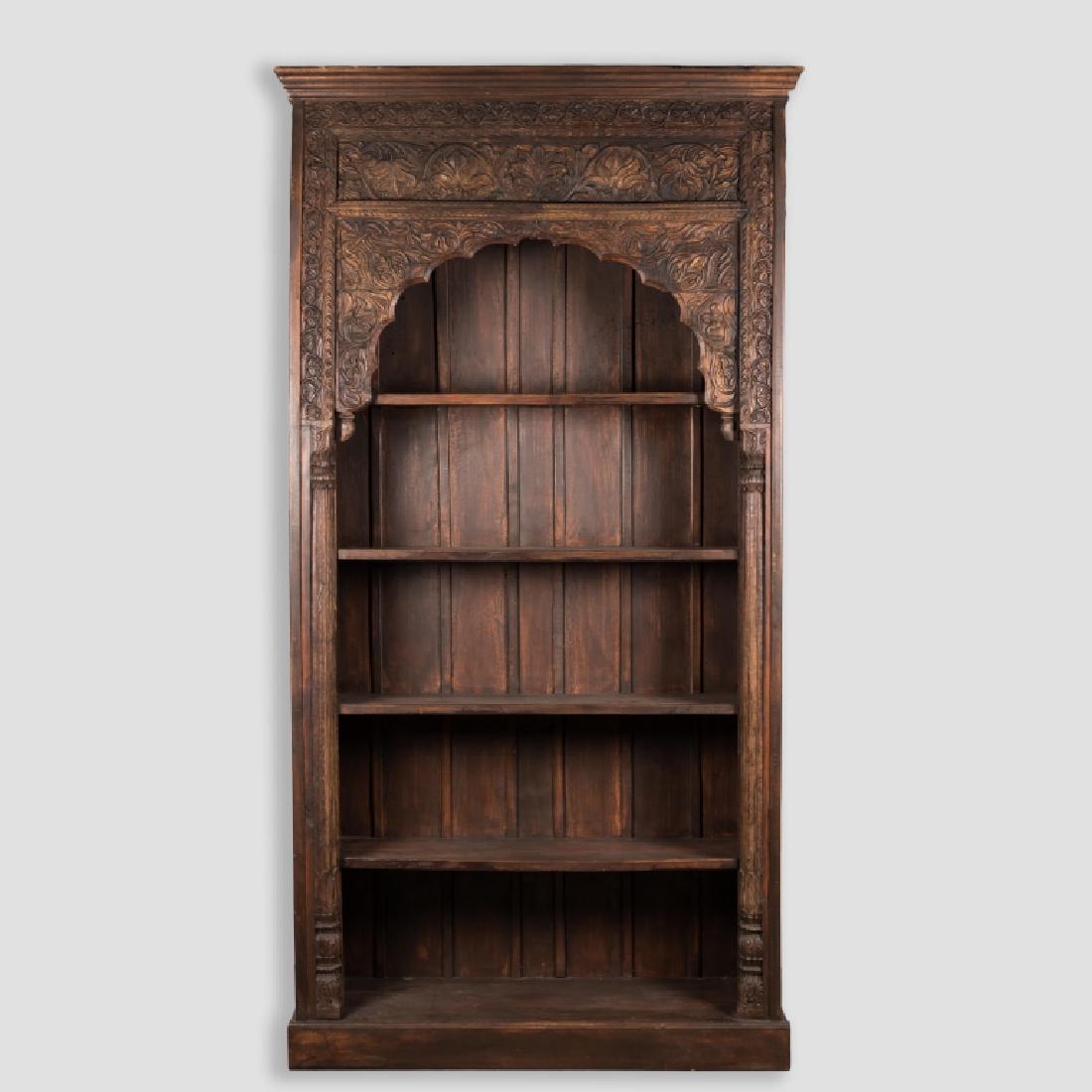 Large Anglo-Indian Style Carved Bookshelf (1 of 2)