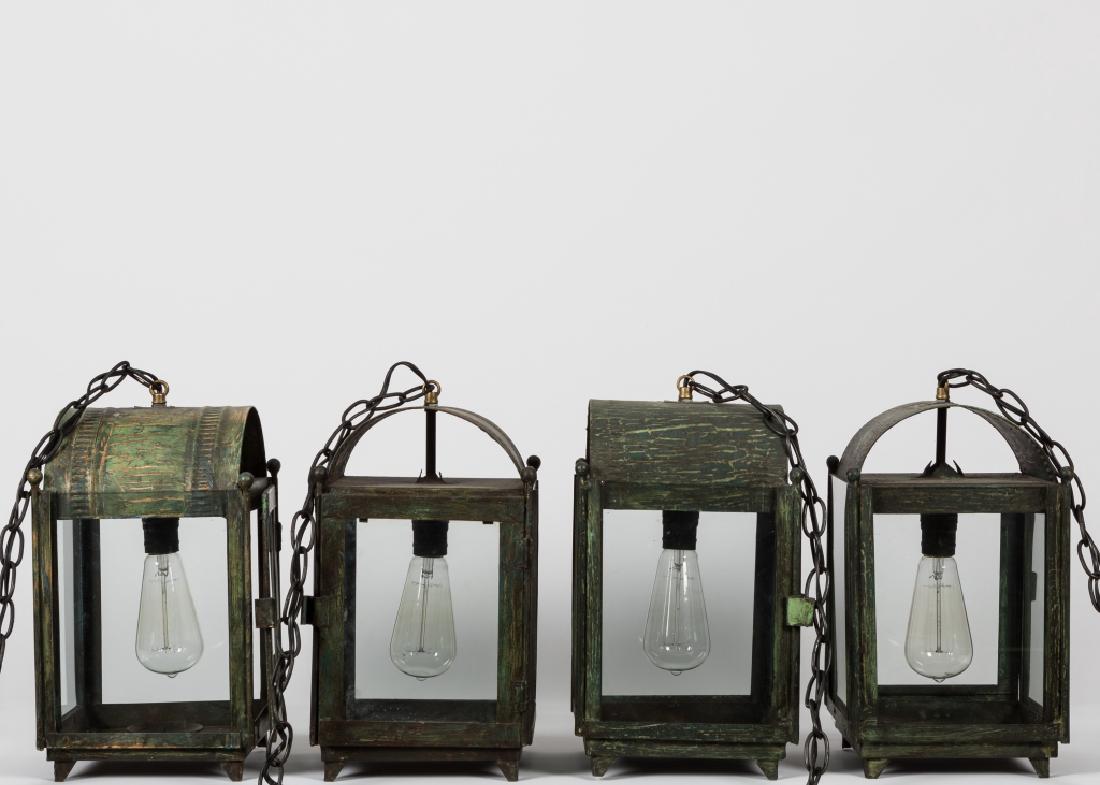 Four Green Tole Lanterns (1 of 2)