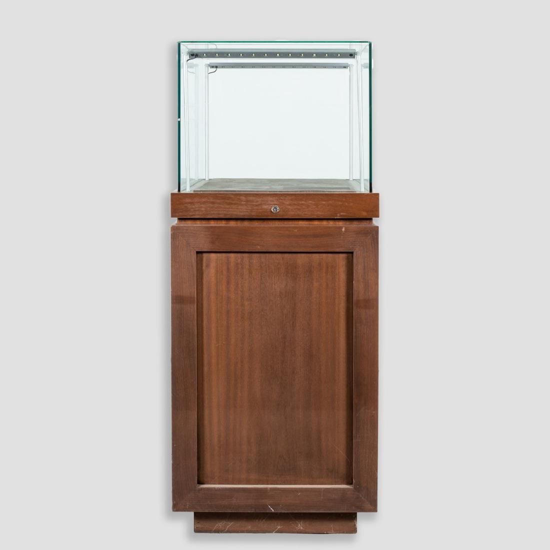 Custom Made Mahogany Vitrine with Cabinet Base (1 of 5)