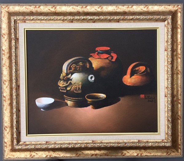 Painting by Le Tuong - Vietnamese artist-: Please See Photos for more details.Oil Painting on Canvas with 4 inch framed.Size: 24 inch x 32 inch by LE TUONG- Tuong Born in 1970 in Hanoi, Vietnam1998: Graduated from Fine Arts University of HueEX