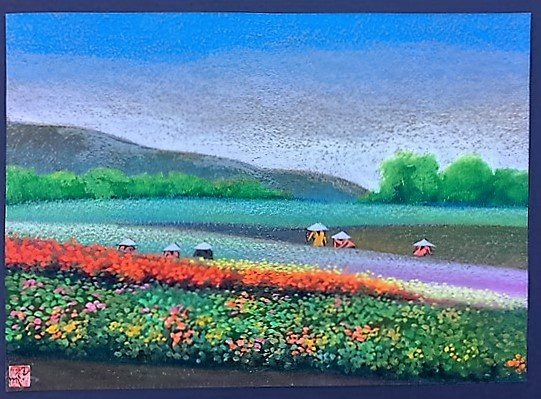 Painting #2-To Ngoc -Vietnamese Artist: This is a original painting-Gouach color on paper by To Ngoc -Size: 20 inch X 28 inch.Biography: To Ngoc Artist: Born 1952 in Ninh Binh province , Vietnam Gender Male Education 1980 Graduated from Han