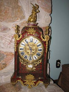 368: Tortisique Shell inlay mantle clock, Churet Harris