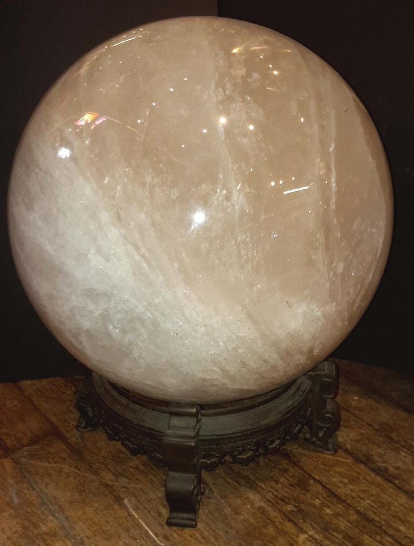 Very Large Quartz Crystal Sphere on 19th Century Bronze (1 of 6)