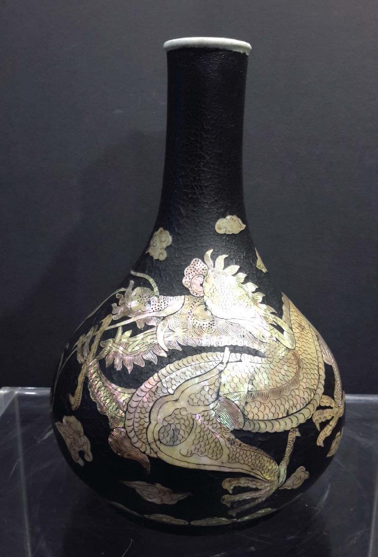 A Rare  Korean Porcelain Vase with M.O.P. Inlay (1 of 10)