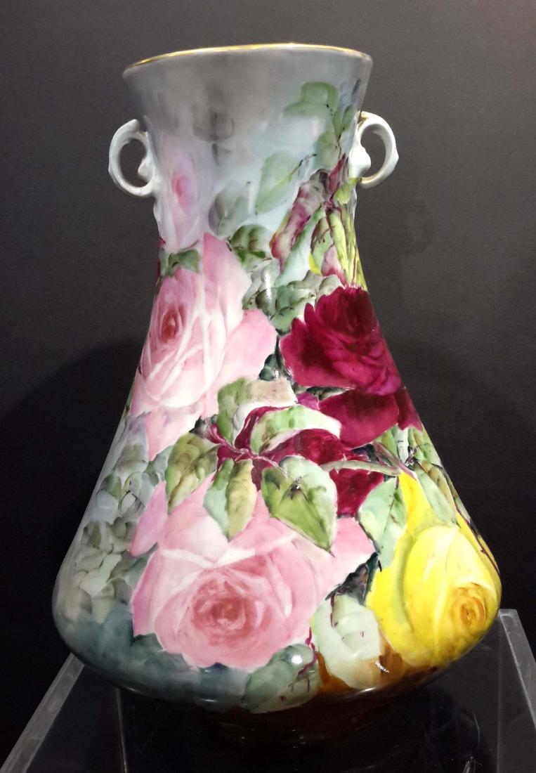 Limoges France Large Floral Vase Circa 1900