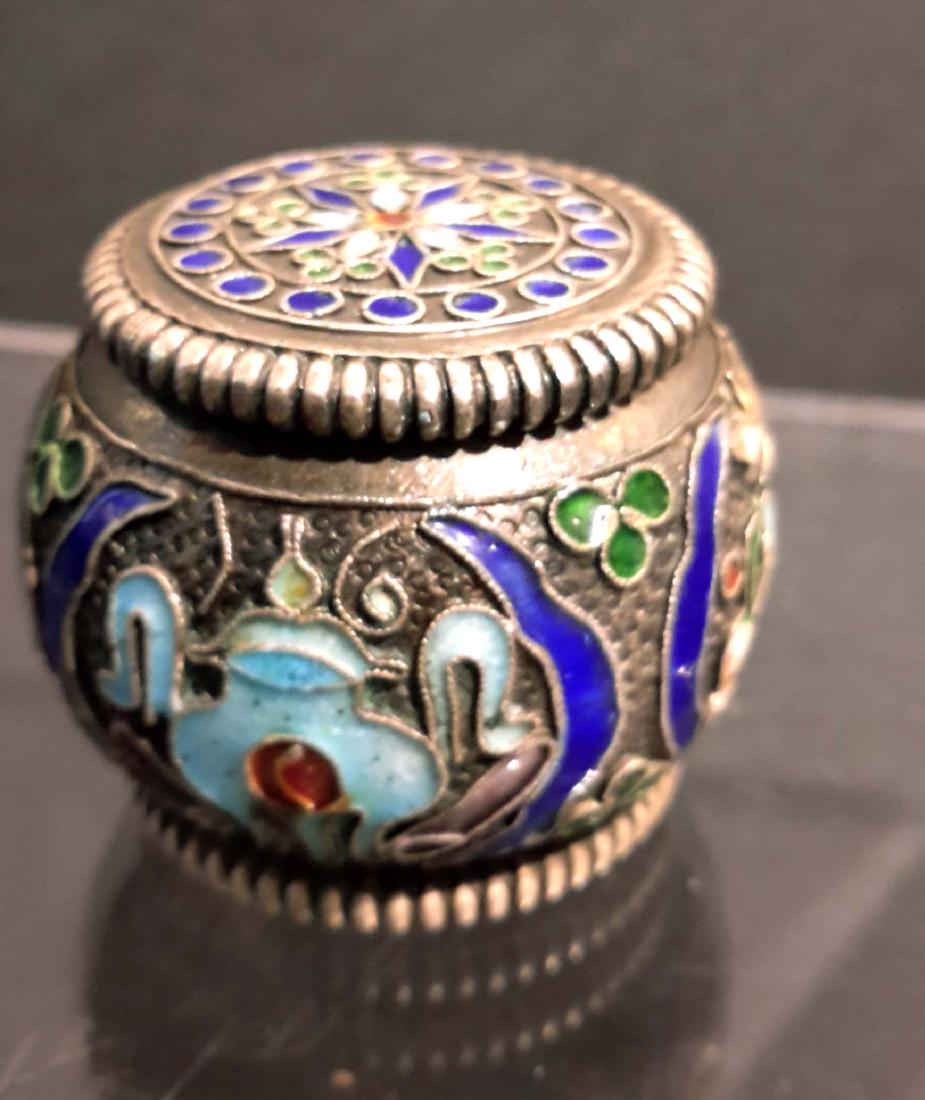 Antique Chinese Silver Enamel Opium Box (1 of 8)