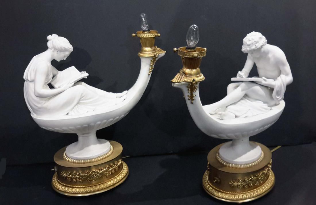 Ormolu Mounted Bisque Porcelain Lamps (1 of 10)