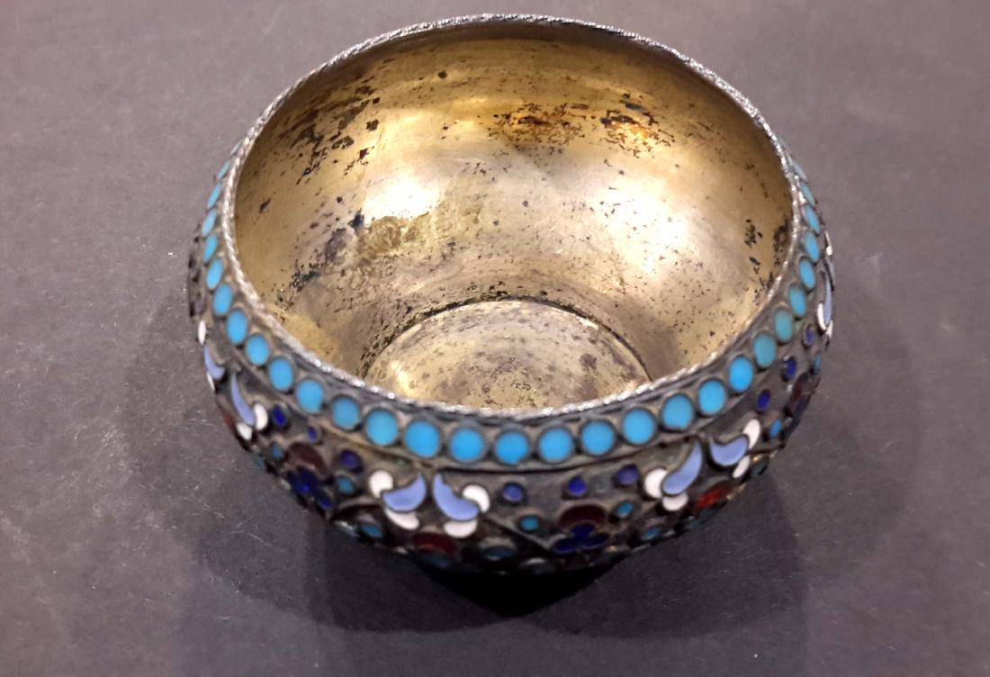 Russian Enamel Silver Salt Cellar (1 of 3)