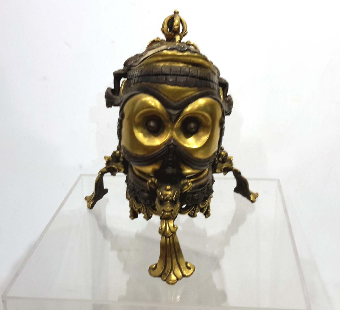 Tibetan or Nepalese Bronze Ritual Skull Cup (1 of 19)