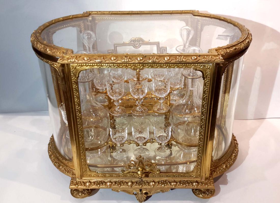 19th Century Baccarat Gilt Bronze and Crystal Tantalus (1 of 12)