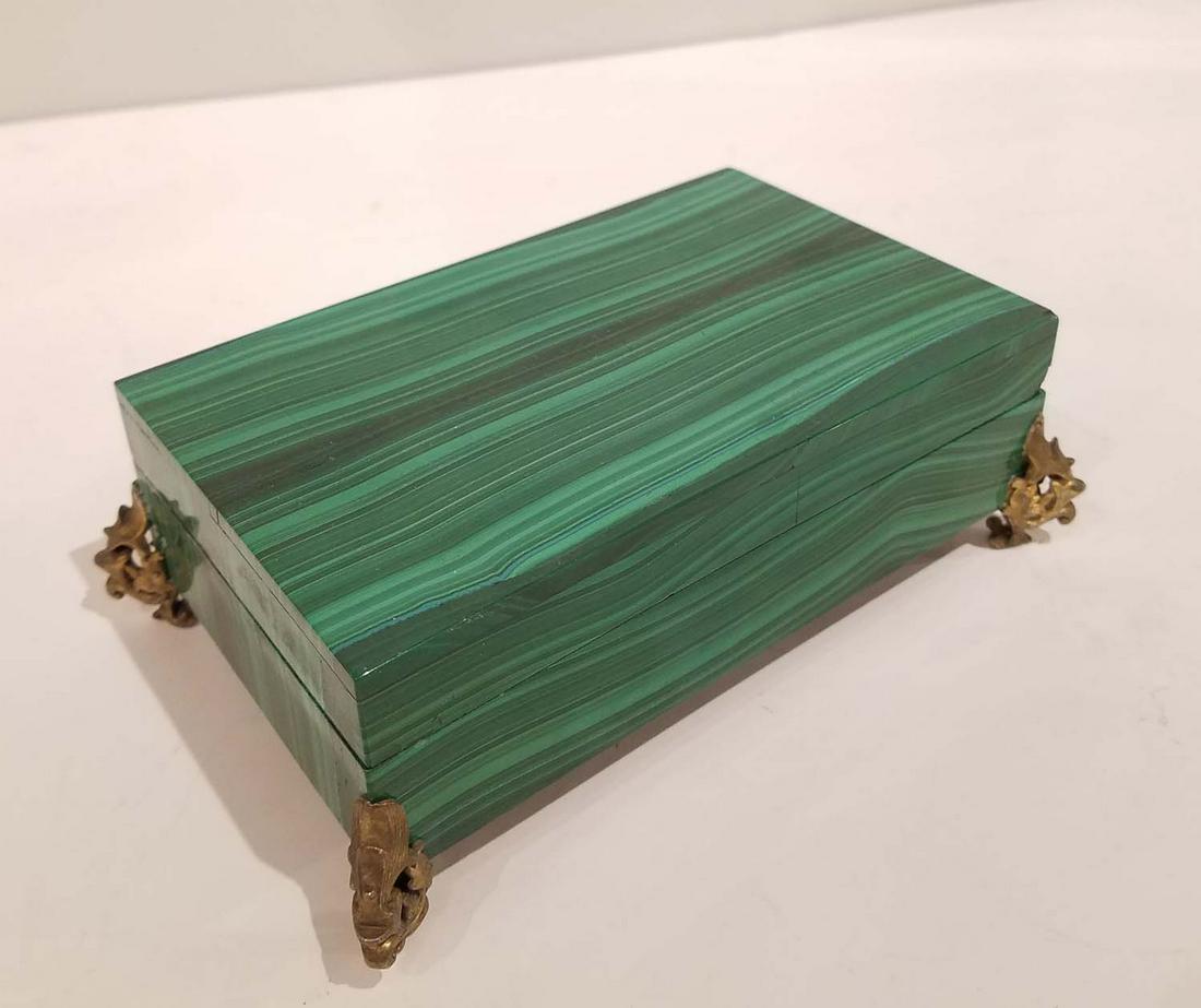 Malachite Specimen Box on gilt silver Feet (1 of 9)
