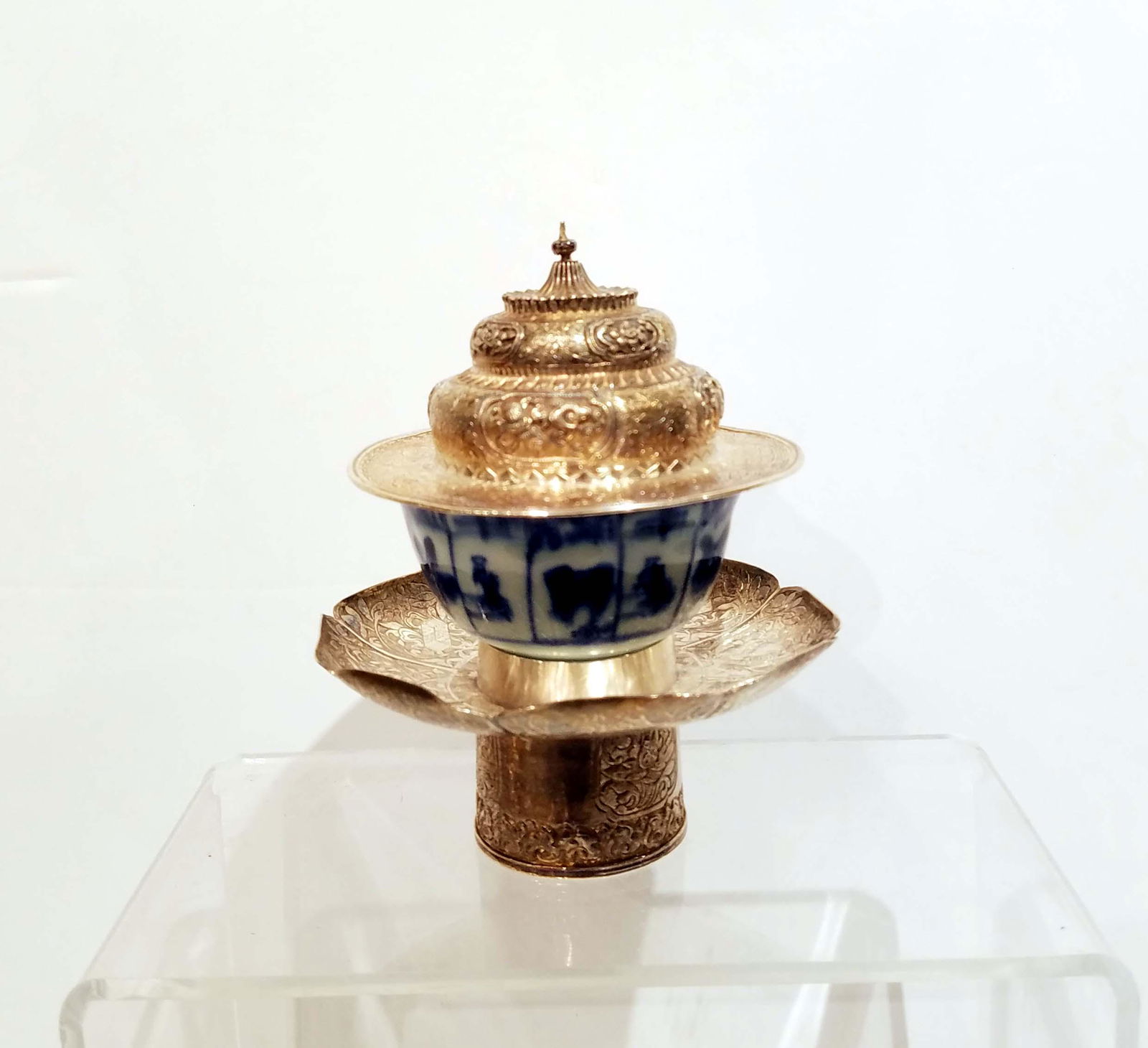 Antique Tibetan Silver Butter Cup and cover (1 of 12)